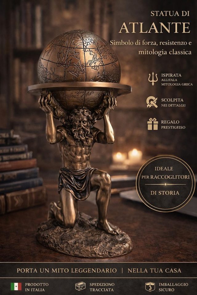 Atlante che Regge il Mondo — Resina Bronzata