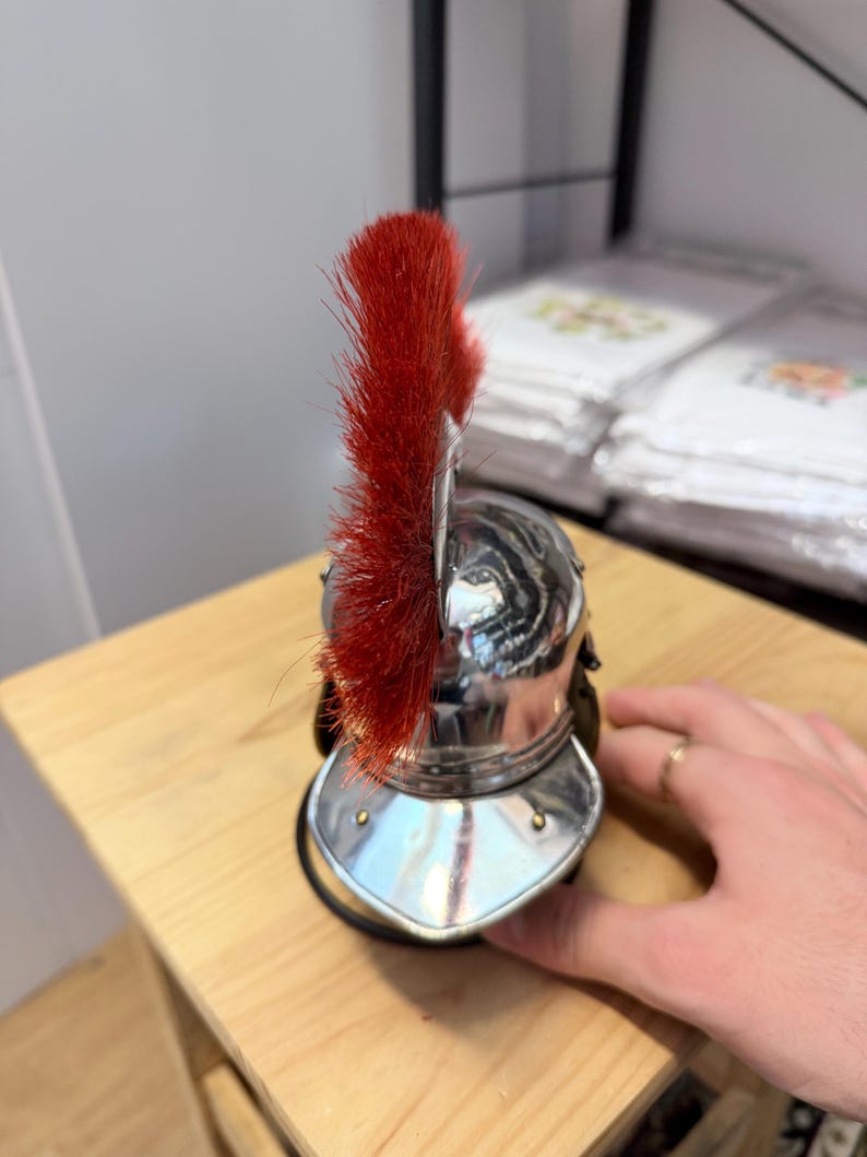 Elmo da Centurione Romano — Replica in Acciaio con Supporto