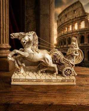 Carro da Guerra Romano — Resina, Avorio Anticato e Oro