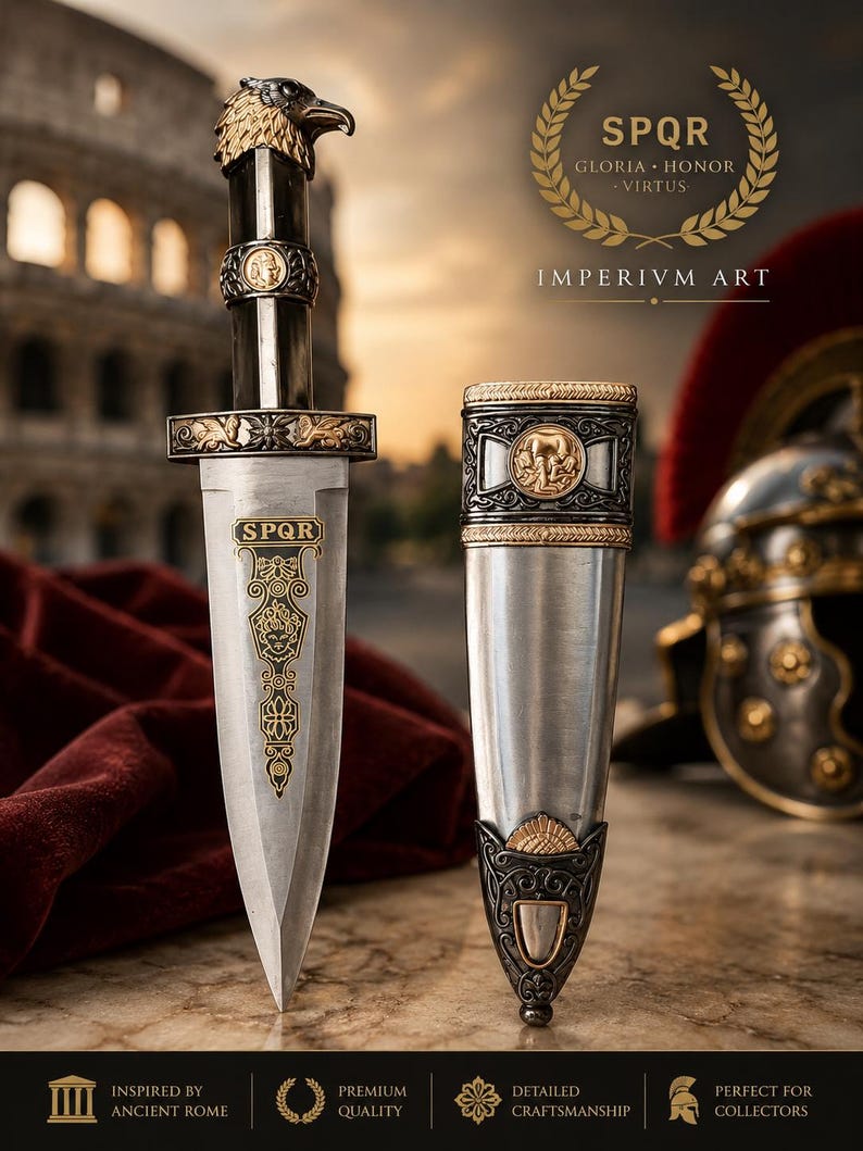 Pugio SPQR — Pugnale Romano Decorativo, Pomo ad Aquila